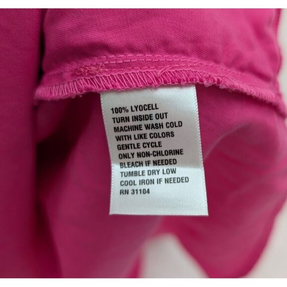 Crown & Ivy Women's Top Size L Pink 3/4 Sleeve Tunic Half Button-Up - Picture 11 of 13